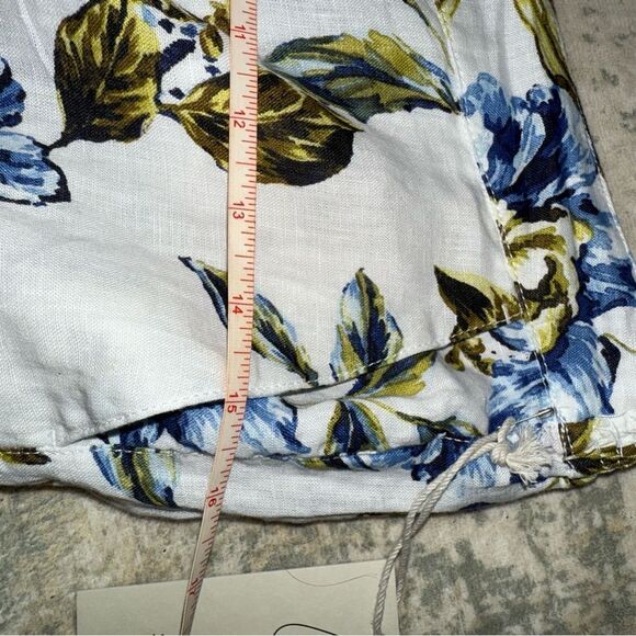 Joie Linen Pants with Blue and Green Floral Design - Picture 3 of 6